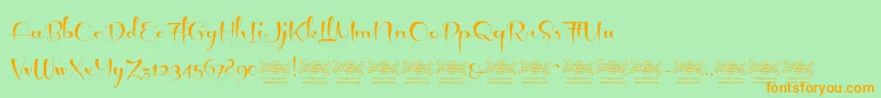 LeviteeDemo Font – Orange Fonts on Green Background