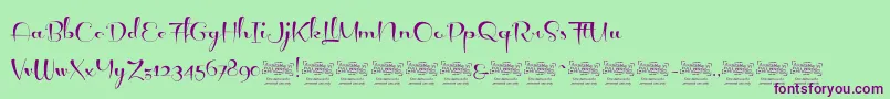 More about LeviteeDemo Font LeviteeDemo Font – Purple Fonts on Green Background
