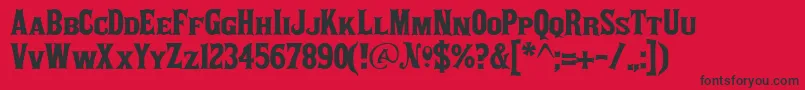 Akaposse Font – Black Fonts on Red Background