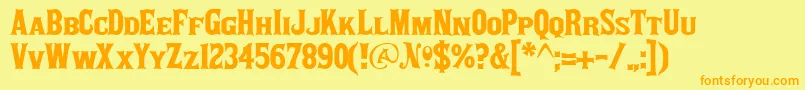 Akaposse Font – Orange Fonts on Yellow Background