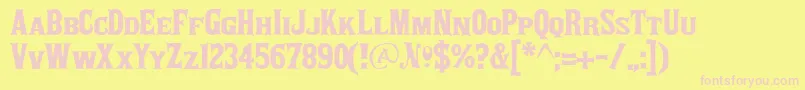Akaposse Font – Pink Fonts on Yellow Background