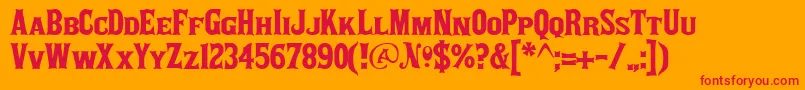 Akaposse Font – Red Fonts on Orange Background