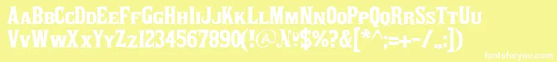 Akaposse Font – White Fonts on Yellow Background