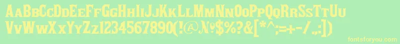 Akaposse Font – Yellow Fonts on Green Background