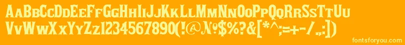 Akaposse-fontti – keltaiset fontit oranssilla taustalla