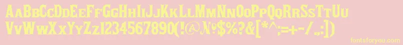 Akaposse Font – Yellow Fonts on Pink Background