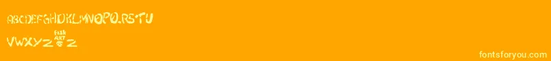 JoachimKroll Font – Yellow Fonts on Orange Background