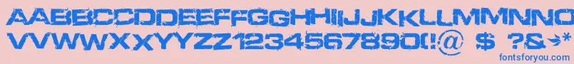 Defused Font – Blue Fonts on Pink Background