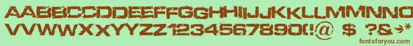 Defused Font – Brown Fonts on Green Background