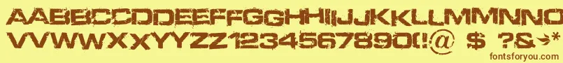 Defused Font – Brown Fonts on Yellow Background