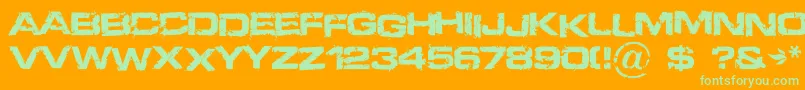 Fonte Defused – fontes verdes em um fundo laranja