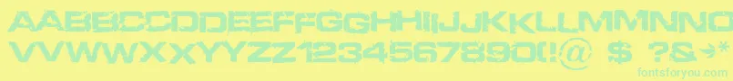 フォントDefused – 黄色い背景に緑の文字