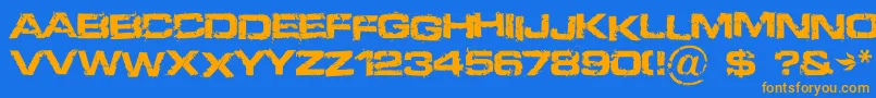 Defused-fontti – oranssit fontit sinisellä taustalla