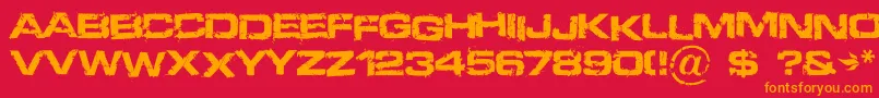 Defused Font – Orange Fonts on Red Background