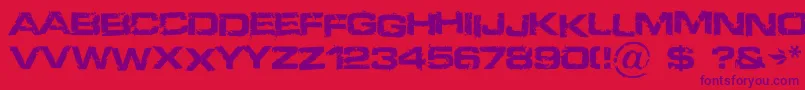 Defused Font – Purple Fonts on Red Background