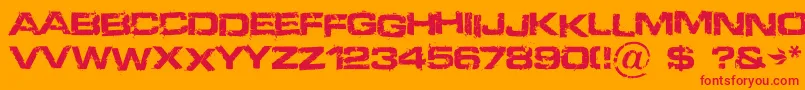 Defused Font – Red Fonts on Orange Background