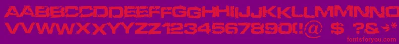 Defused Font – Red Fonts on Purple Background