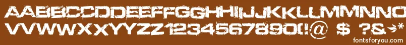 Defused-Schriftart – Weiße Schriften auf braunem Hintergrund