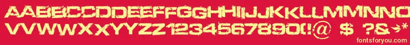 Fonte Defused – fontes amarelas em um fundo vermelho