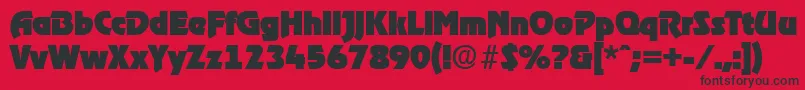 Czcionka RagtimeHeavy – czarne czcionki na czerwonym tle