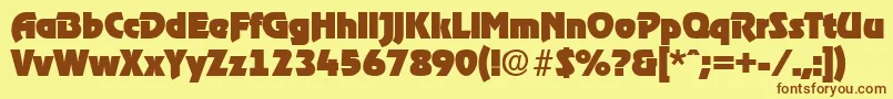 RagtimeHeavy Font – Brown Fonts on Yellow Background