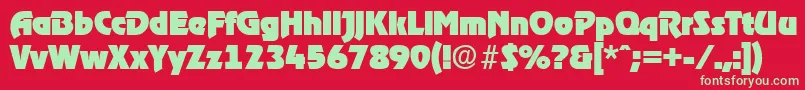 RagtimeHeavy Font – Green Fonts on Red Background