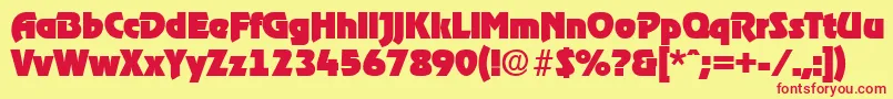 RagtimeHeavy Font – Red Fonts on Yellow Background