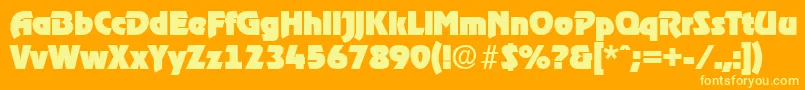 RagtimeHeavy Font – Yellow Fonts on Orange Background