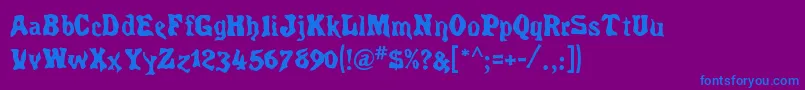 SpiritsRegular Font – Blue Fonts on Purple Background