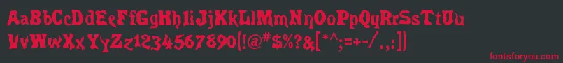 フォントSpiritsRegular – 黒い背景に赤い文字