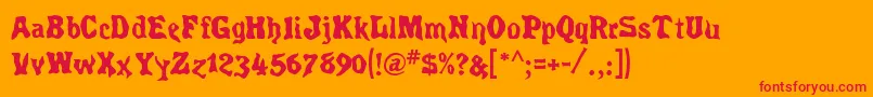 SpiritsRegular Font – Red Fonts on Orange Background