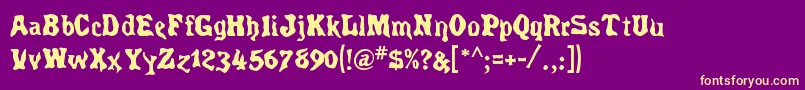 SpiritsRegular Font – Yellow Fonts on Purple Background