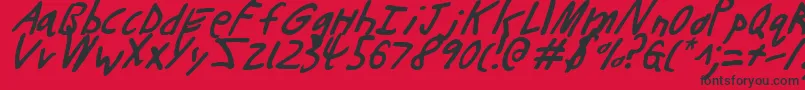 ButtonsTheBearLightItalic Font – Black Fonts on Red Background