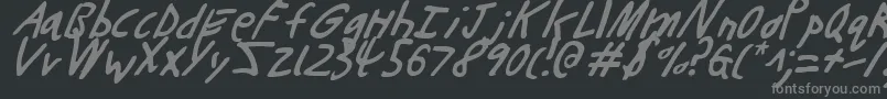 フォントButtonsTheBearLightItalic – 黒い背景に灰色の文字
