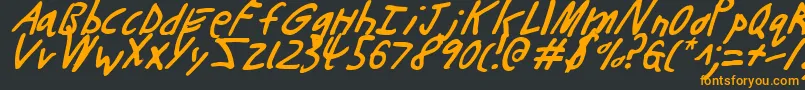 ButtonsTheBearLightItalic Font – Orange Fonts on Black Background