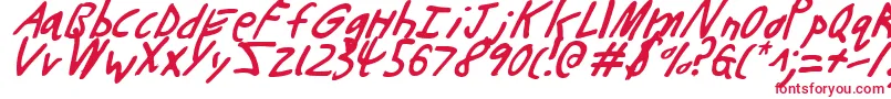 ButtonsTheBearLightItalic-Schriftart – Rote Schriften auf weißem Hintergrund