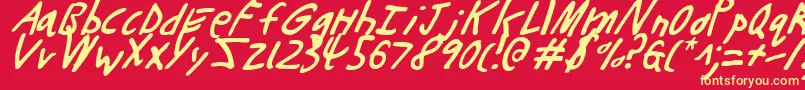 ButtonsTheBearLightItalic Font – Yellow Fonts on Red Background