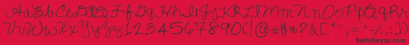Lisasfirstclass Font – Black Fonts on Red Background
