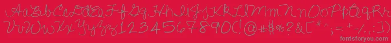 Lisasfirstclass Font – Gray Fonts on Red Background