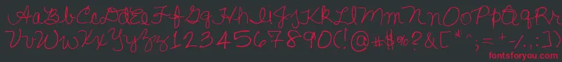 フォントLisasfirstclass – 黒い背景に赤い文字