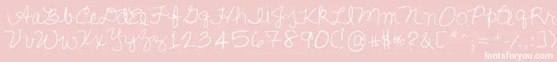 Lisasfirstclass Font – White Fonts on Pink Background