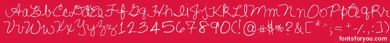 Lisasfirstclass Font – White Fonts on Red Background