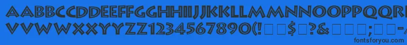 フォントGreekDinerInlineTt – 黒い文字の青い背景