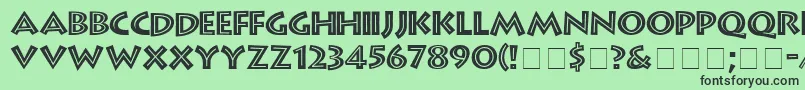 フォントGreekDinerInlineTt – 緑の背景に黒い文字