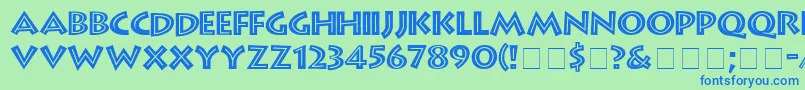 GreekDinerInlineTt Font – Blue Fonts on Green Background