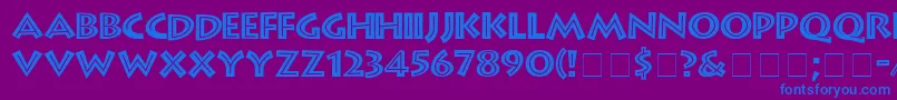 GreekDinerInlineTt Font – Blue Fonts on Purple Background