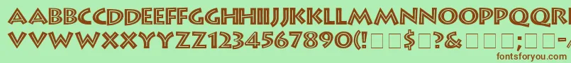 GreekDinerInlineTt Font – Brown Fonts on Green Background