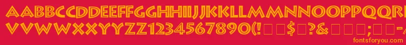 GreekDinerInlineTt Font – Orange Fonts on Red Background