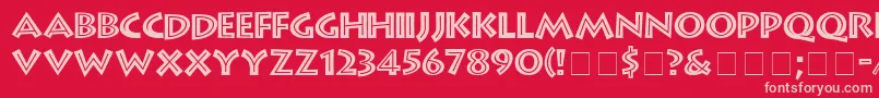 フォントGreekDinerInlineTt – 赤い背景にピンクのフォント
