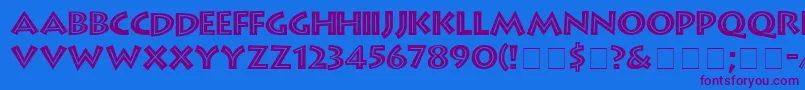 GreekDinerInlineTt Font – Purple Fonts on Blue Background